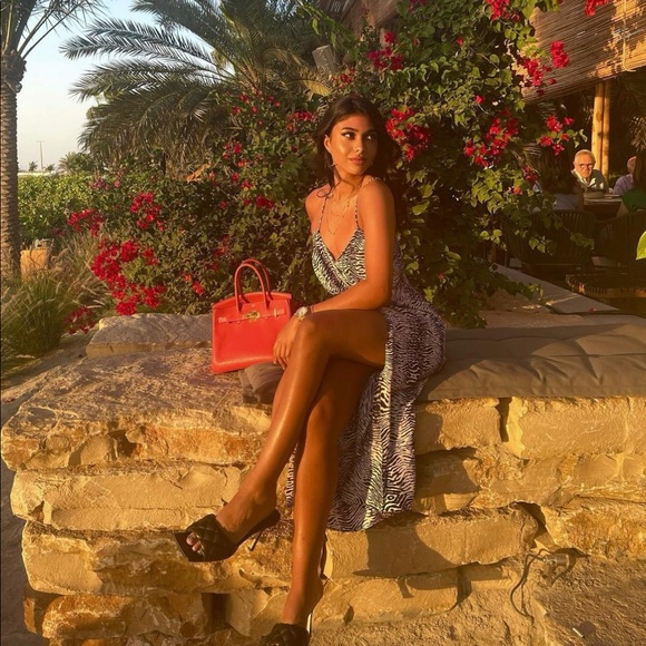 Zara Printed Dress with Draping - Picture 3 of 11